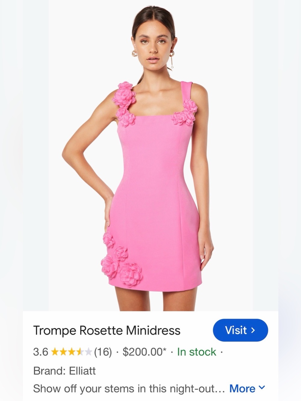 Elliatt Pink Rosette Mini Dress